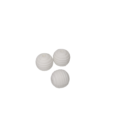 Bille ronde en silicone 15mm ligné